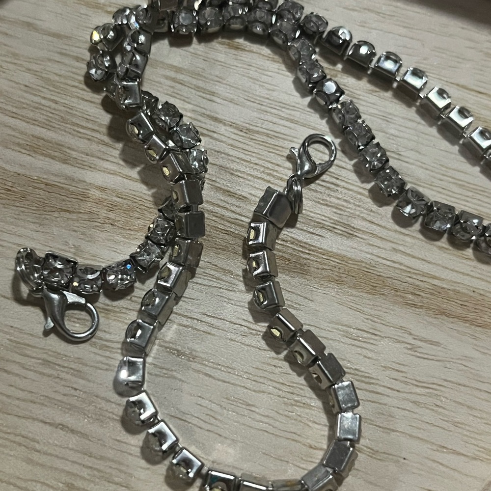 Silver Crystal Tennis Necklace - Women Jewelry